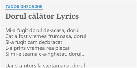 dorul calator lyrics